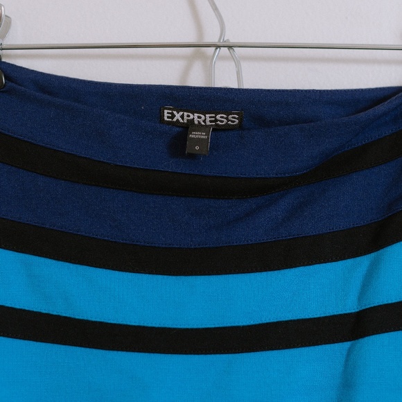 Blue High Waisted Mini Skirt-Express - Picture 4 of 4